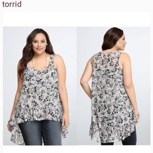 Torrid hi low ruffle tank top